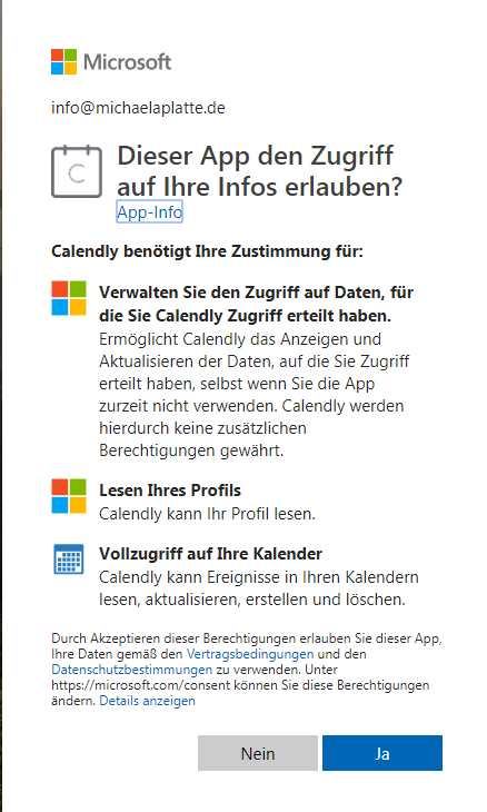 Beschreibung Verbindung Outlook Kalender