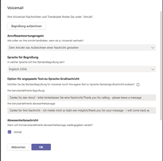 MS Teams Einstellungen Anrufe