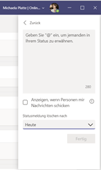 MS Teams Statusmeldung