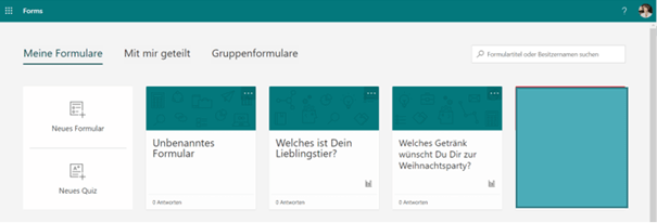 MS Forms Web App Bibliothek