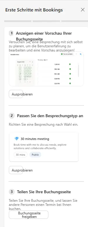 MS Bookings Tipps zum Start